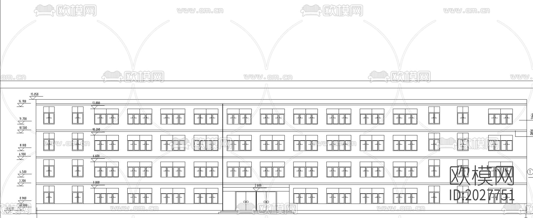 教学楼cad施工图下载（渲染图2）
