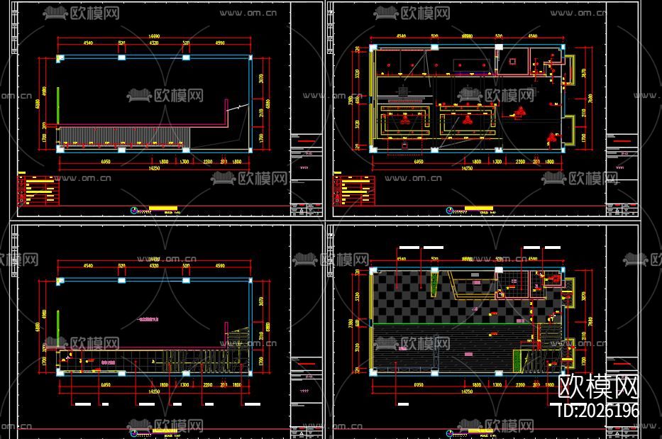 咖啡厅cad施工图下载（渲染图1）