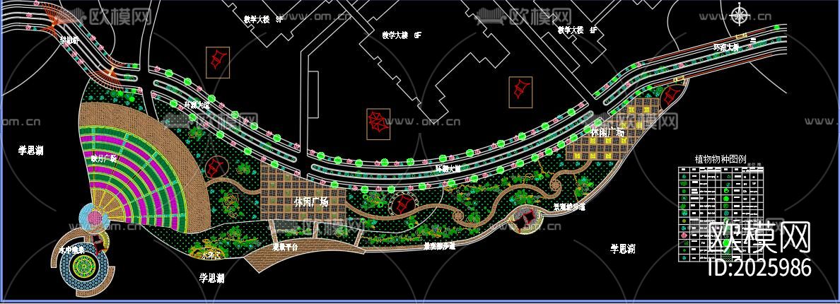 滨河景观带cad施工图下载（渲染图3）