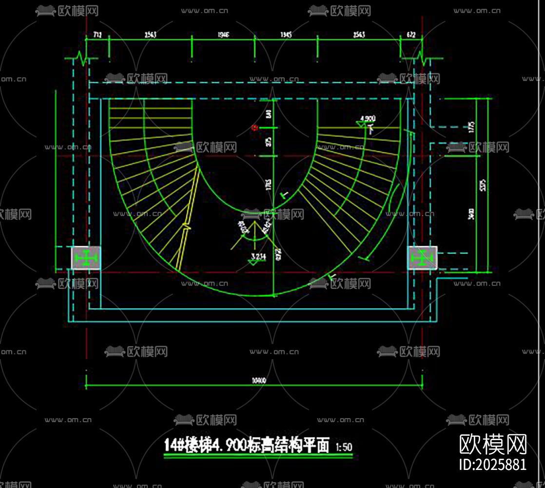 旋转楼梯节点大样下载（渲染图4）