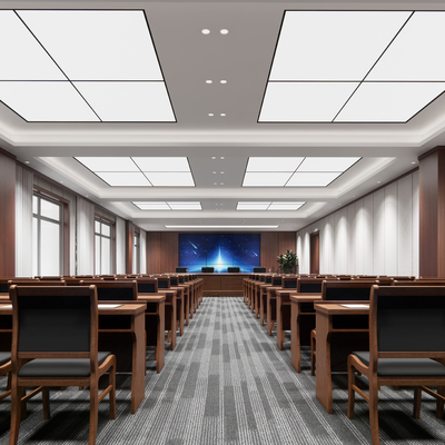  现代党建会议室su模型 