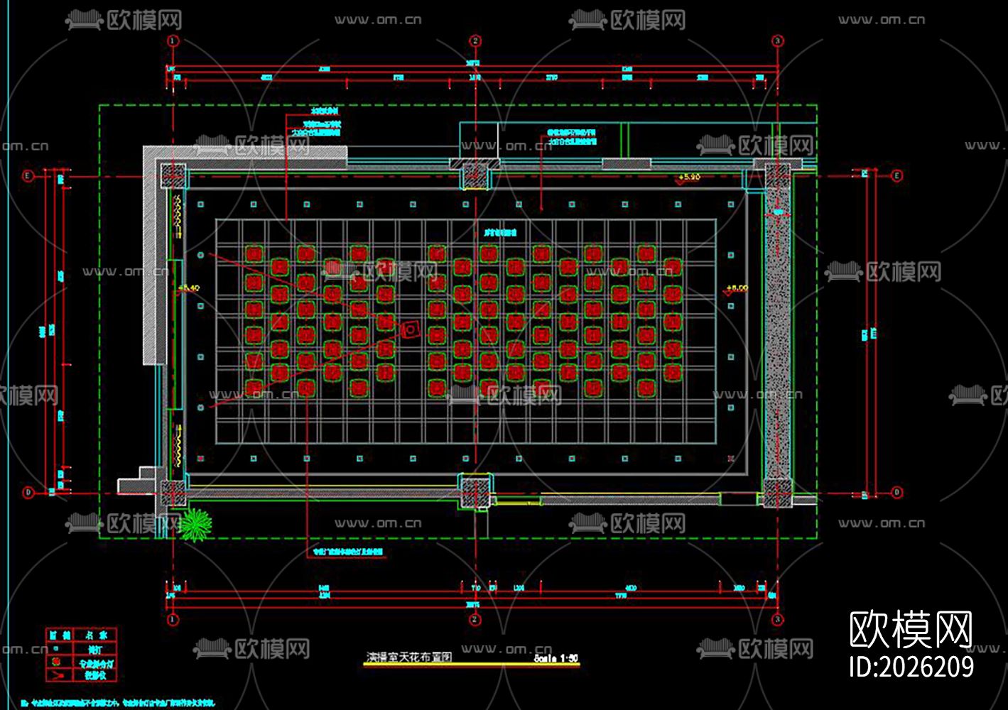 大学演播室cad施工图下载（渲染图7）