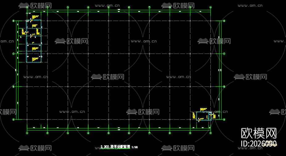 物资仓库结构cad施工图下载（渲染图4）