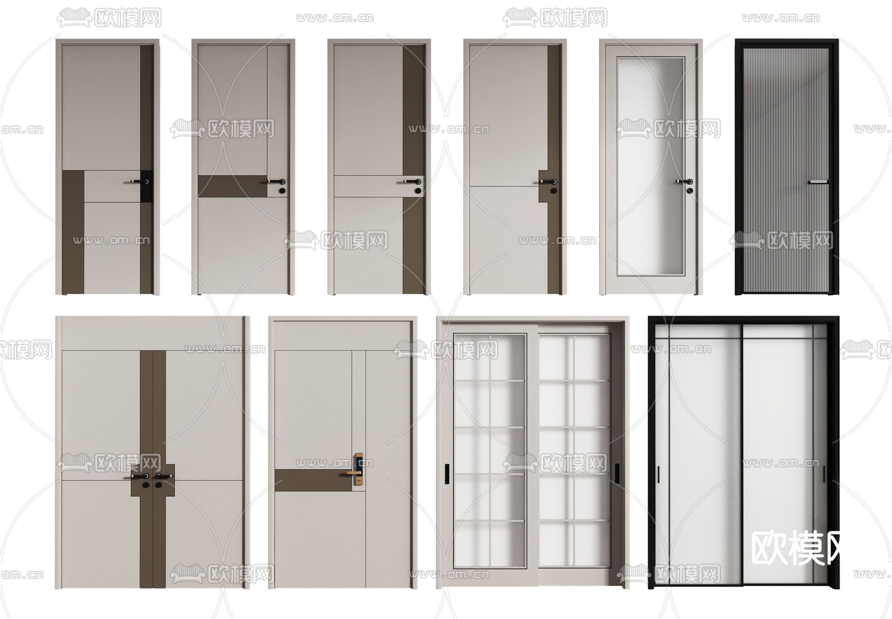 现代单开门su模型下载（渲染图1）