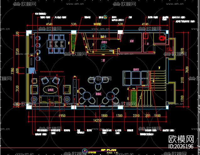咖啡厅cad施工图下载（渲染图8）