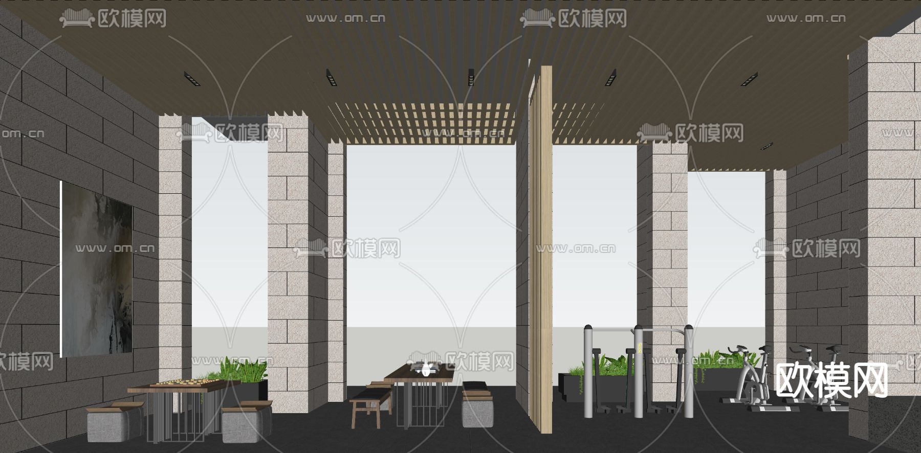 现代老年活动区su模型