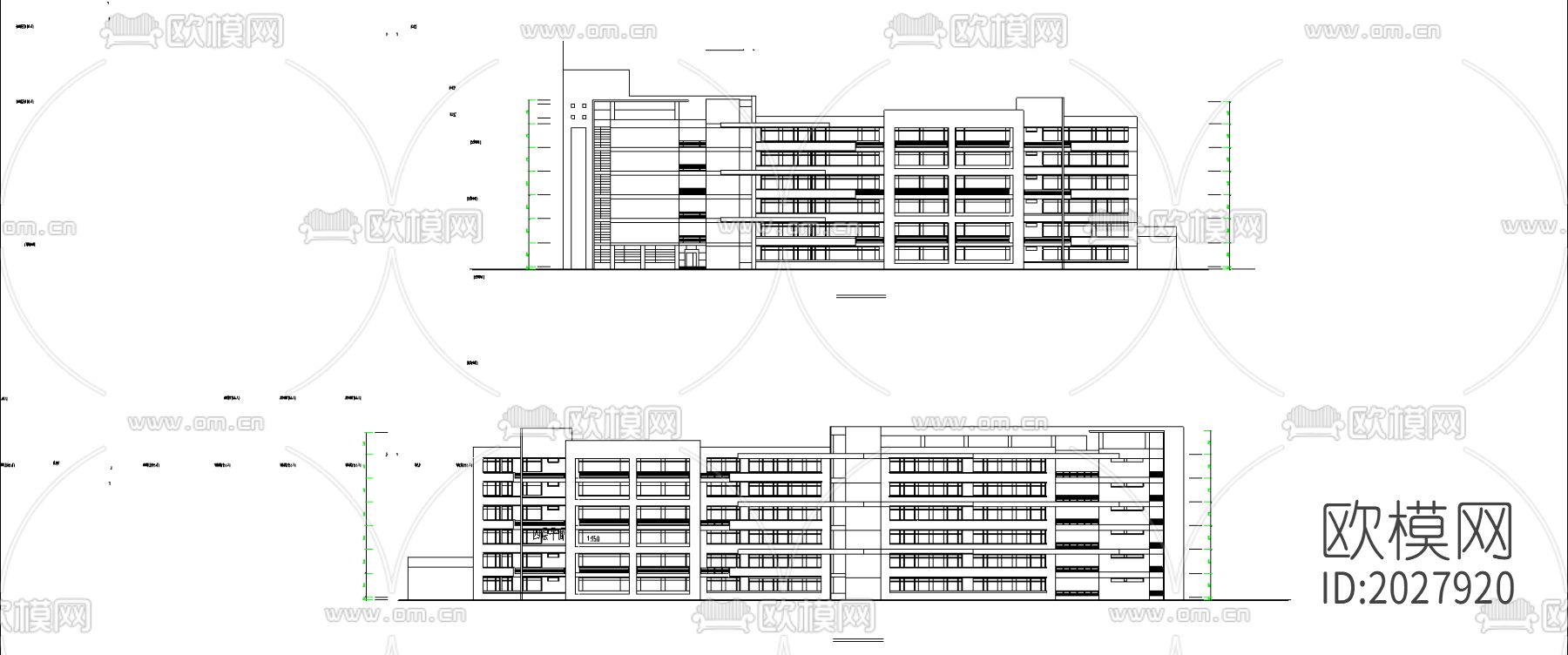 教学楼cad施工图下载（渲染图2）