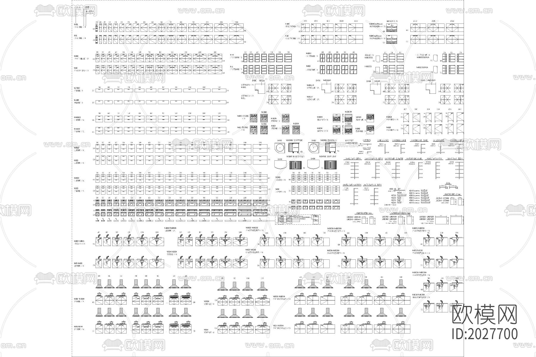 专业橱柜cad图库下载（渲染图1）