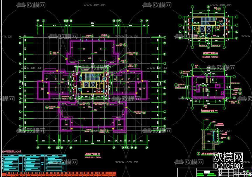 二十五层商业建筑cad施工图下载（渲染图4）