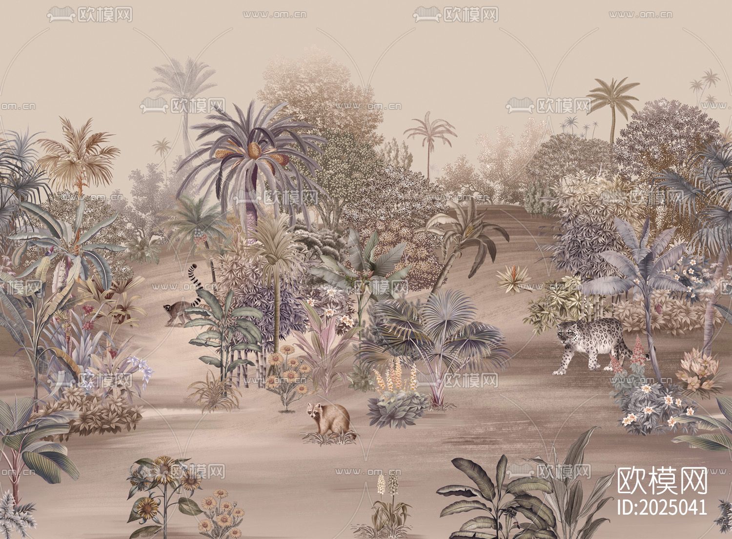 欧式丛林热带雨林壁纸下载（渲染图1）