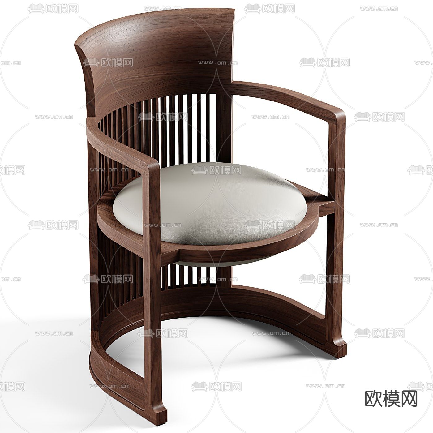 Cassina 实木休闲椅3d模型下载（渲染图2）