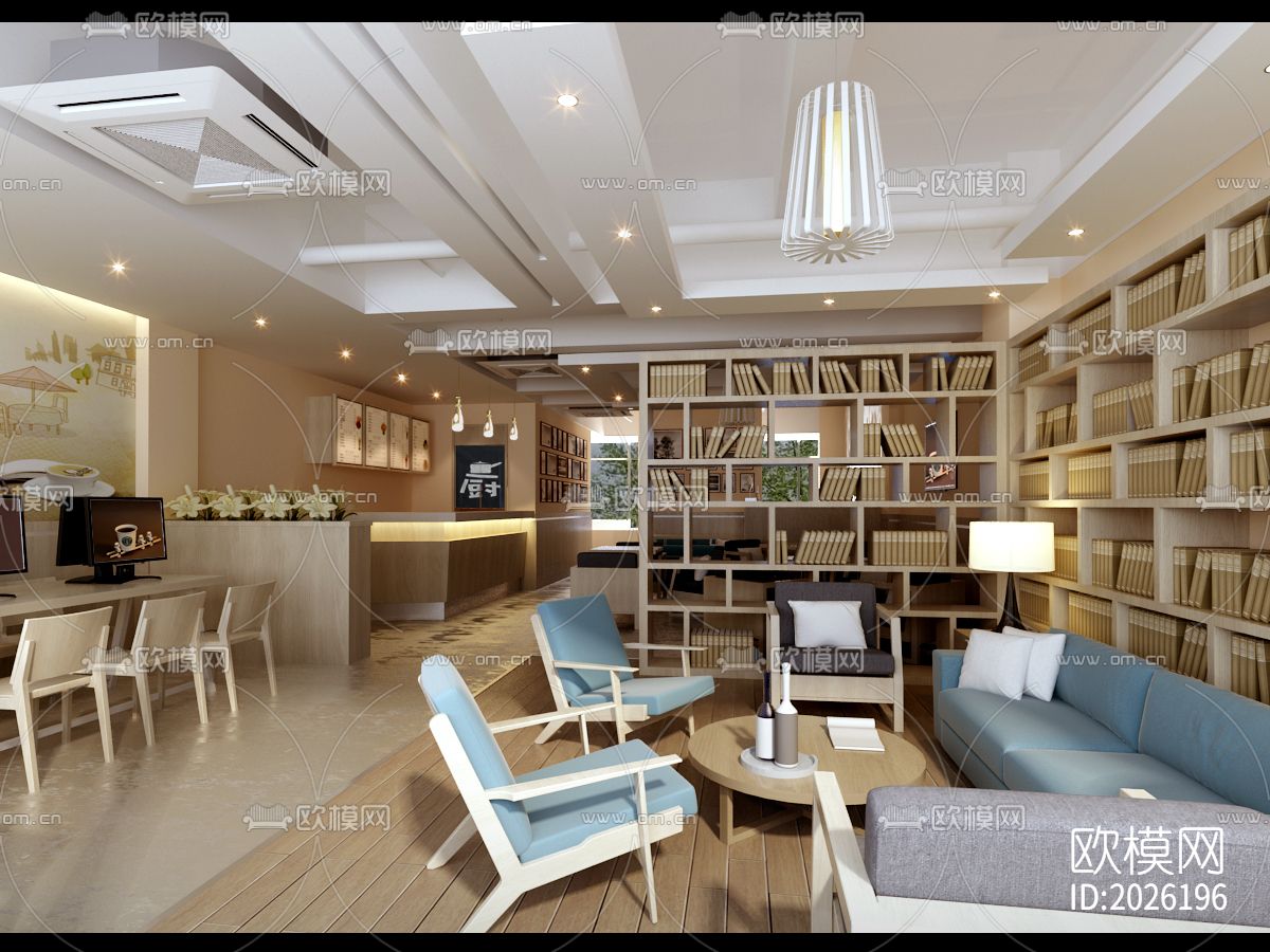 咖啡厅cad施工图下载（渲染图9）