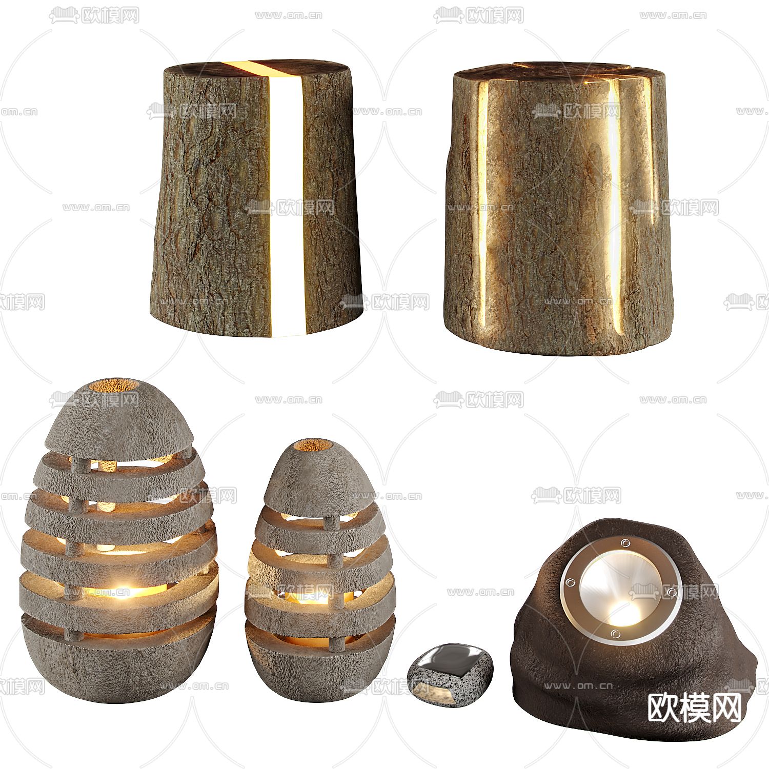 新中式地灯3d模型下载