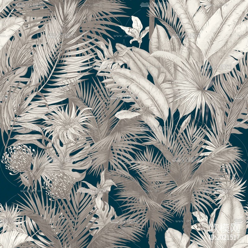 欧式植物雨林壁画壁纸
