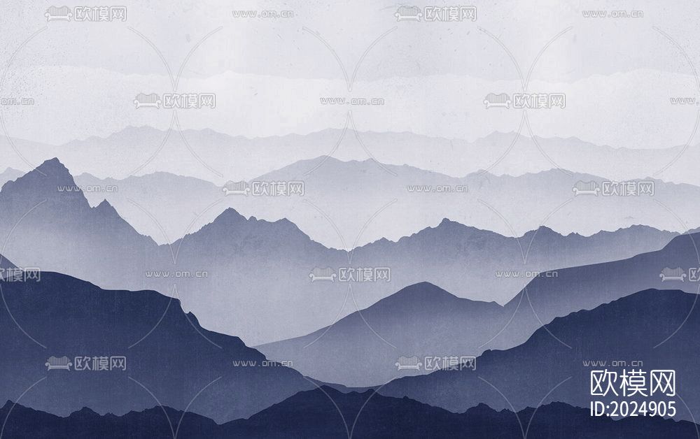 中式风光山水壁画