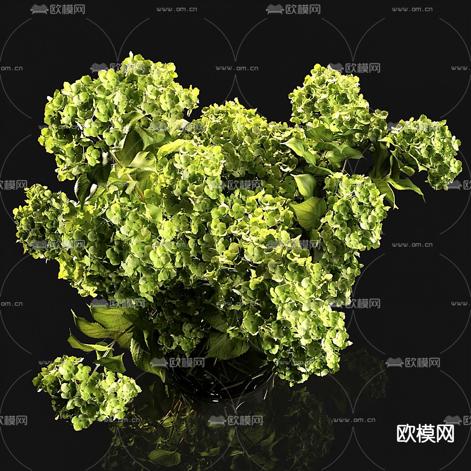 现代玻璃花瓶花艺3d模型