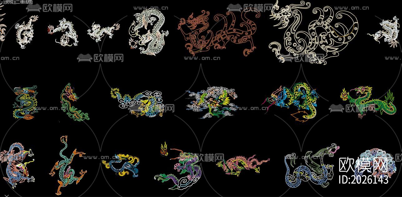 龙纹cad图库下载（渲染图3）