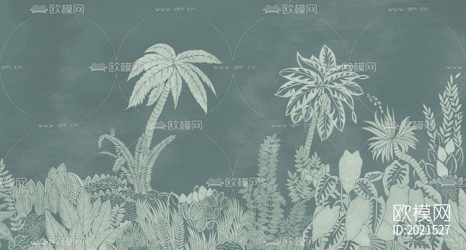 雨林植物壁画壁纸下载（渲染图6）