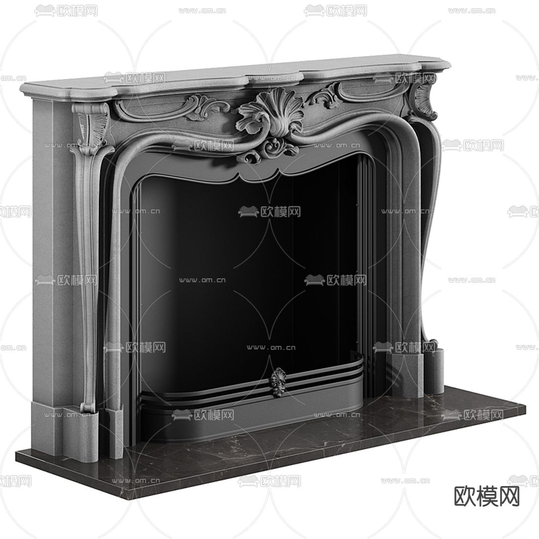简欧壁炉3d模型下载（渲染图4）