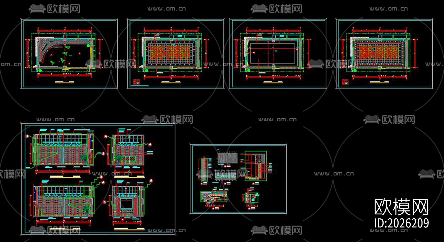 大学演播室cad施工图下载（渲染图5）