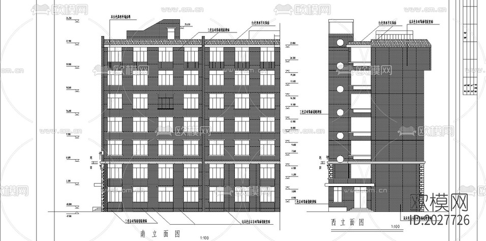 大學(xué)學(xué)生宿舍建筑cad施工圖下載(渲染圖1)