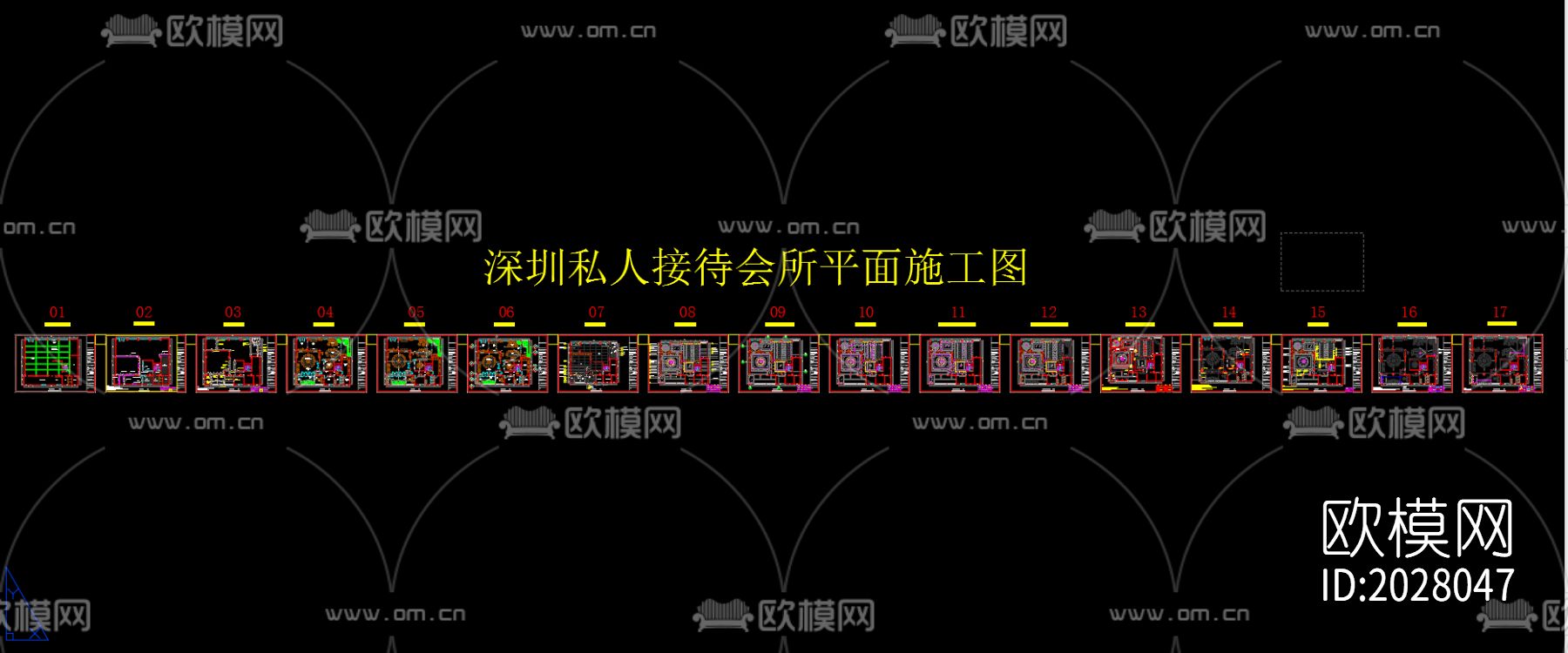 会所cad施工图下载（渲染图1）