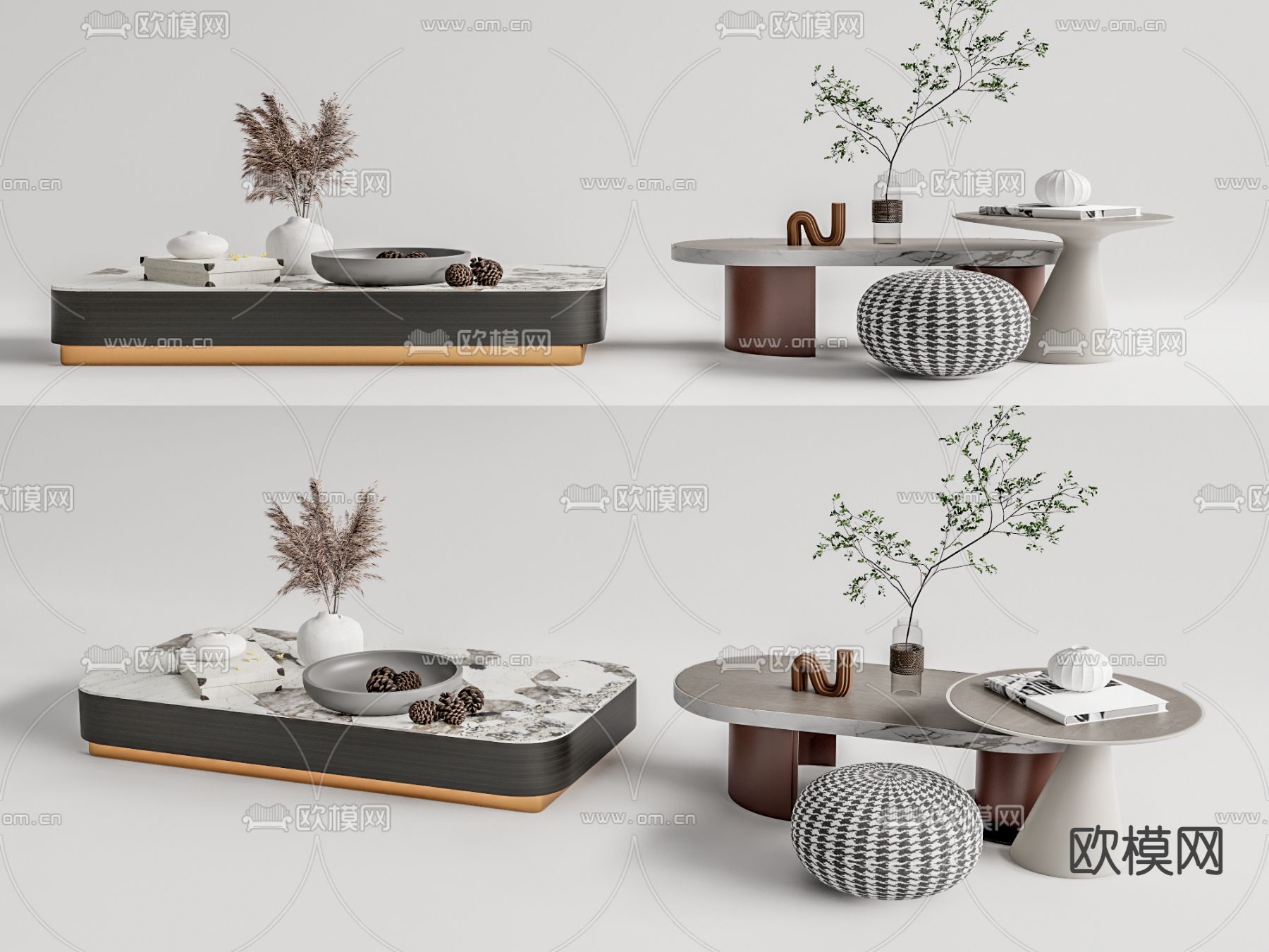 现代茶几su模型下载（渲染图1）