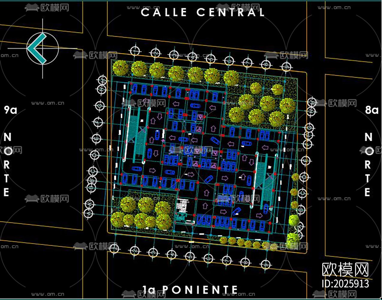 立体停车场cad施工图下载（渲染图5）