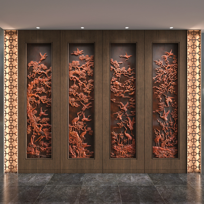 浮雕背景墙3d模型