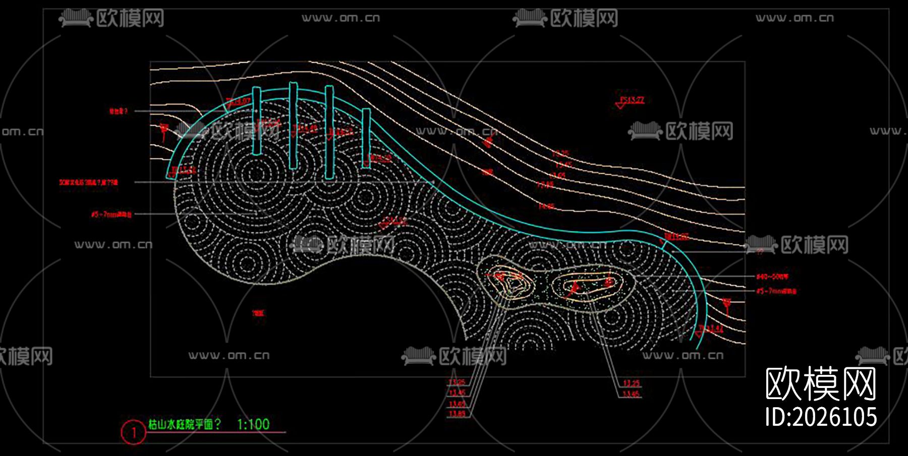 枯山水详图节点大样下载（渲染图4）