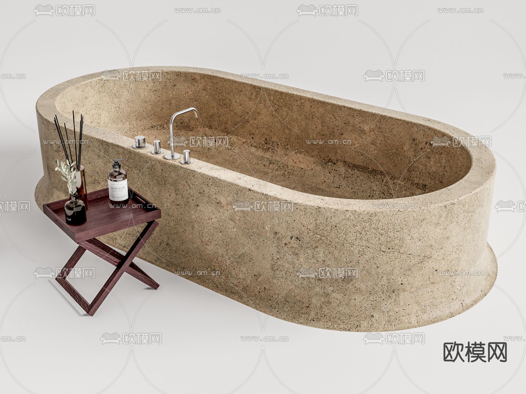 现代浴缸su模型下载（渲染图1）