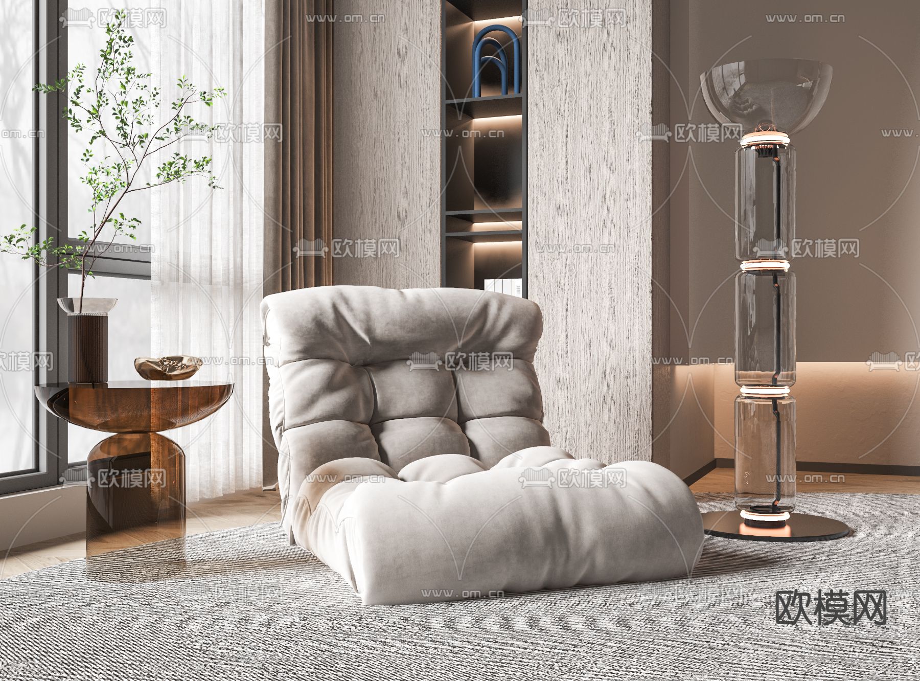 现代布艺懒人沙发3d模型下载