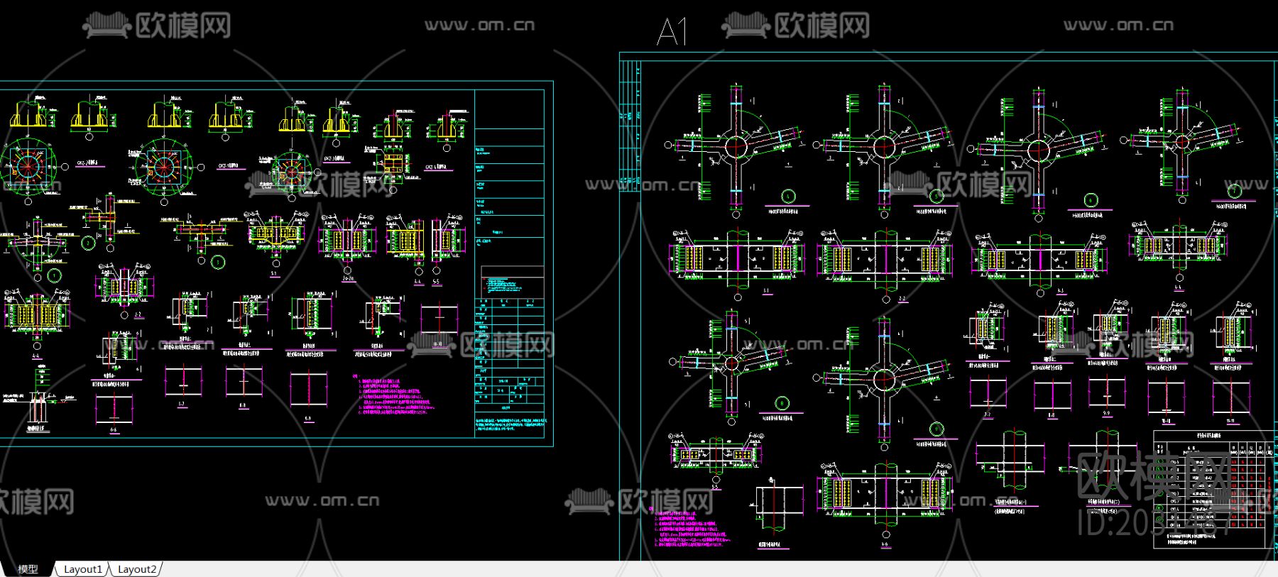 钢框架cad大样图下载