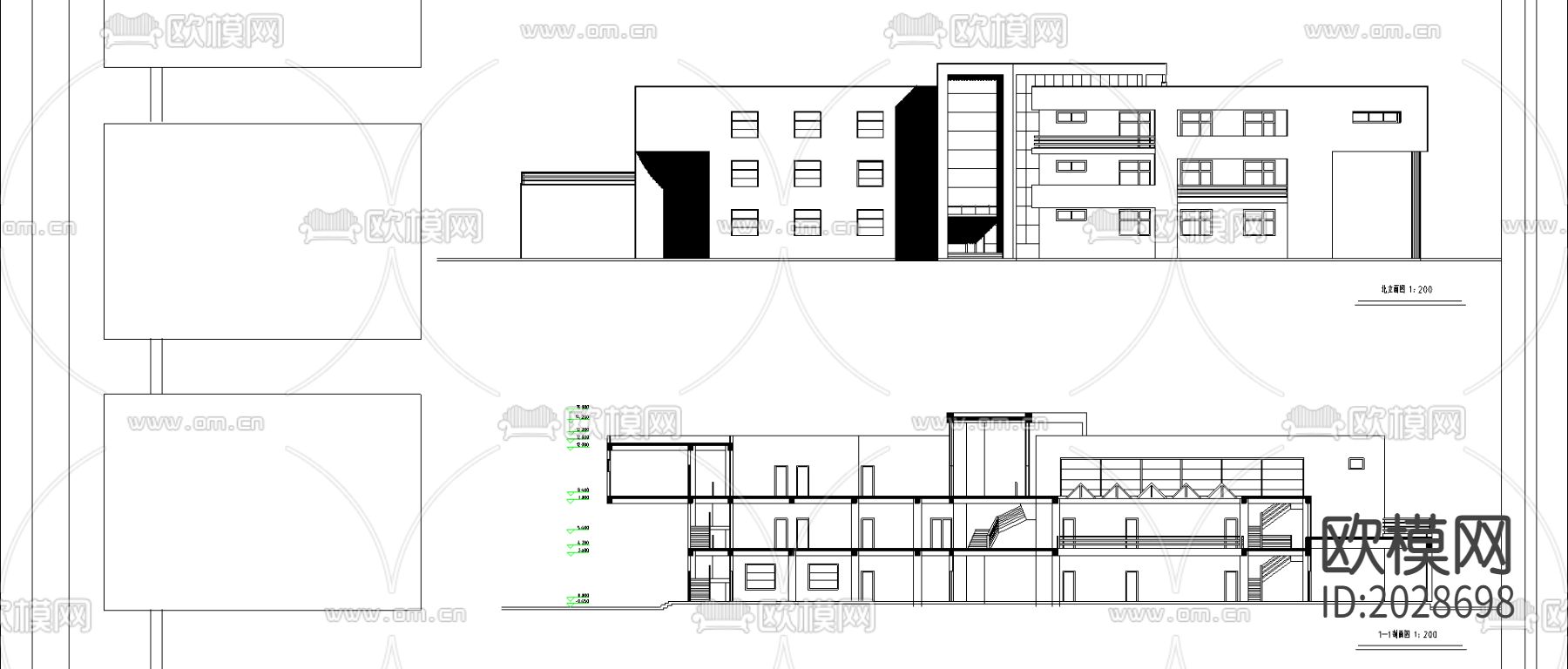 大学生活动中心设计CAD施工图下载（渲染图1）