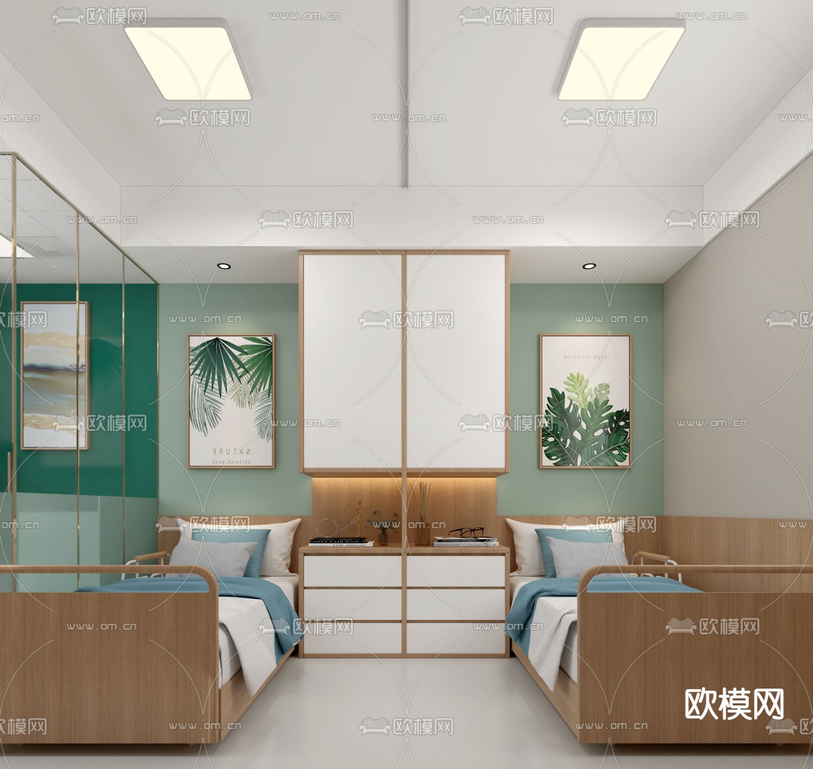 现代养老院健康管理免费3d模型下载（渲染图2）