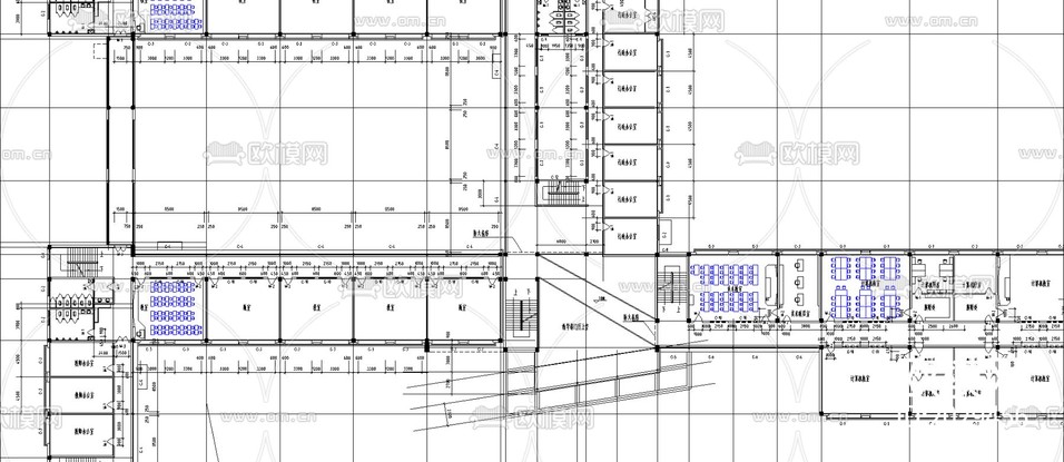 教学楼建筑cad施工图下载(渲染图3)