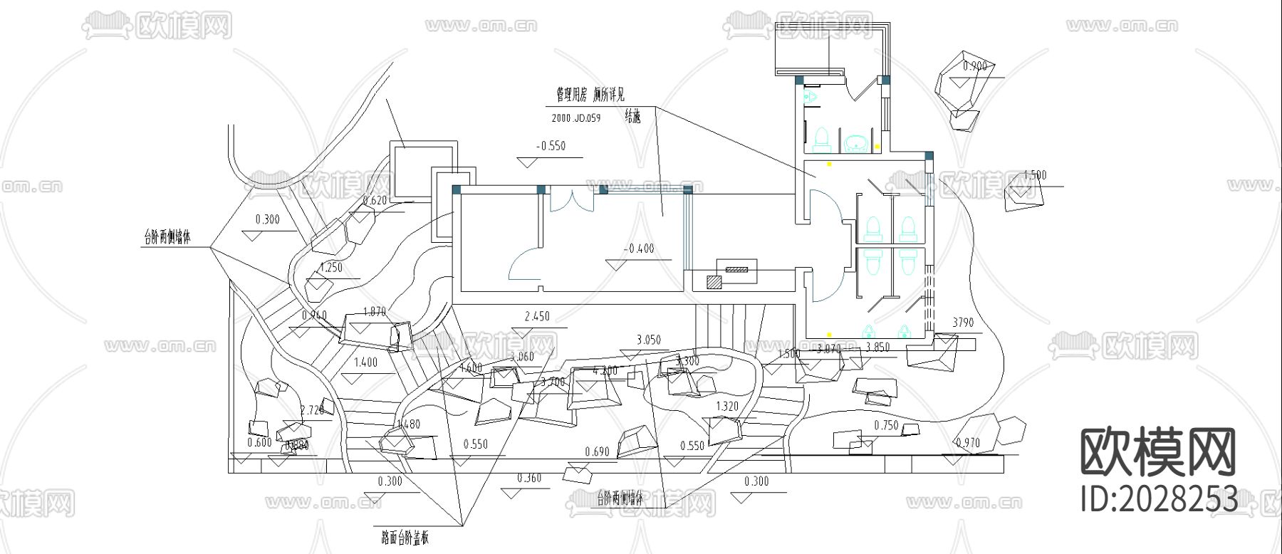 假石建筑图纸下载（渲染图1）