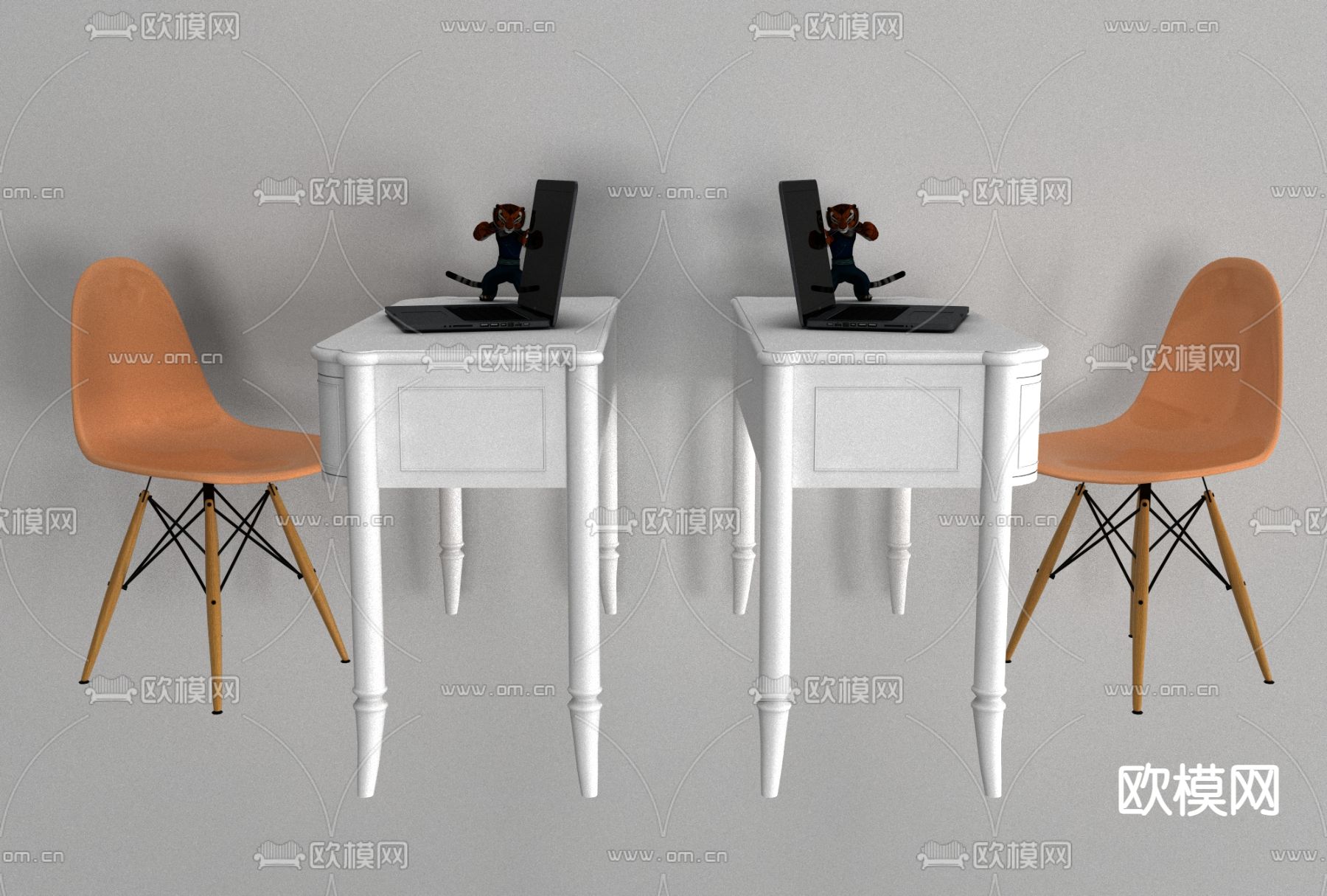 北欧书桌椅免费3d模型