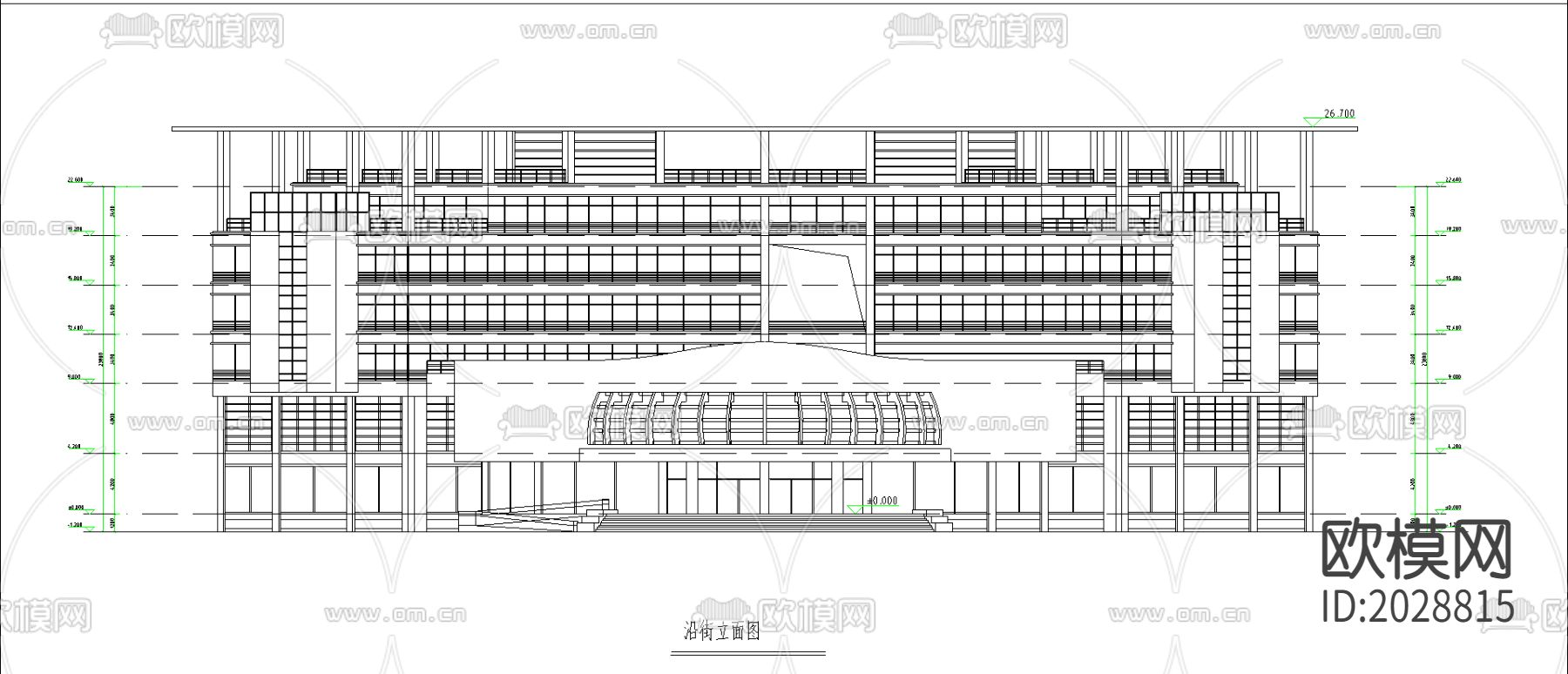 某大学星级会馆建筑CAD施工图下载（渲染图1）