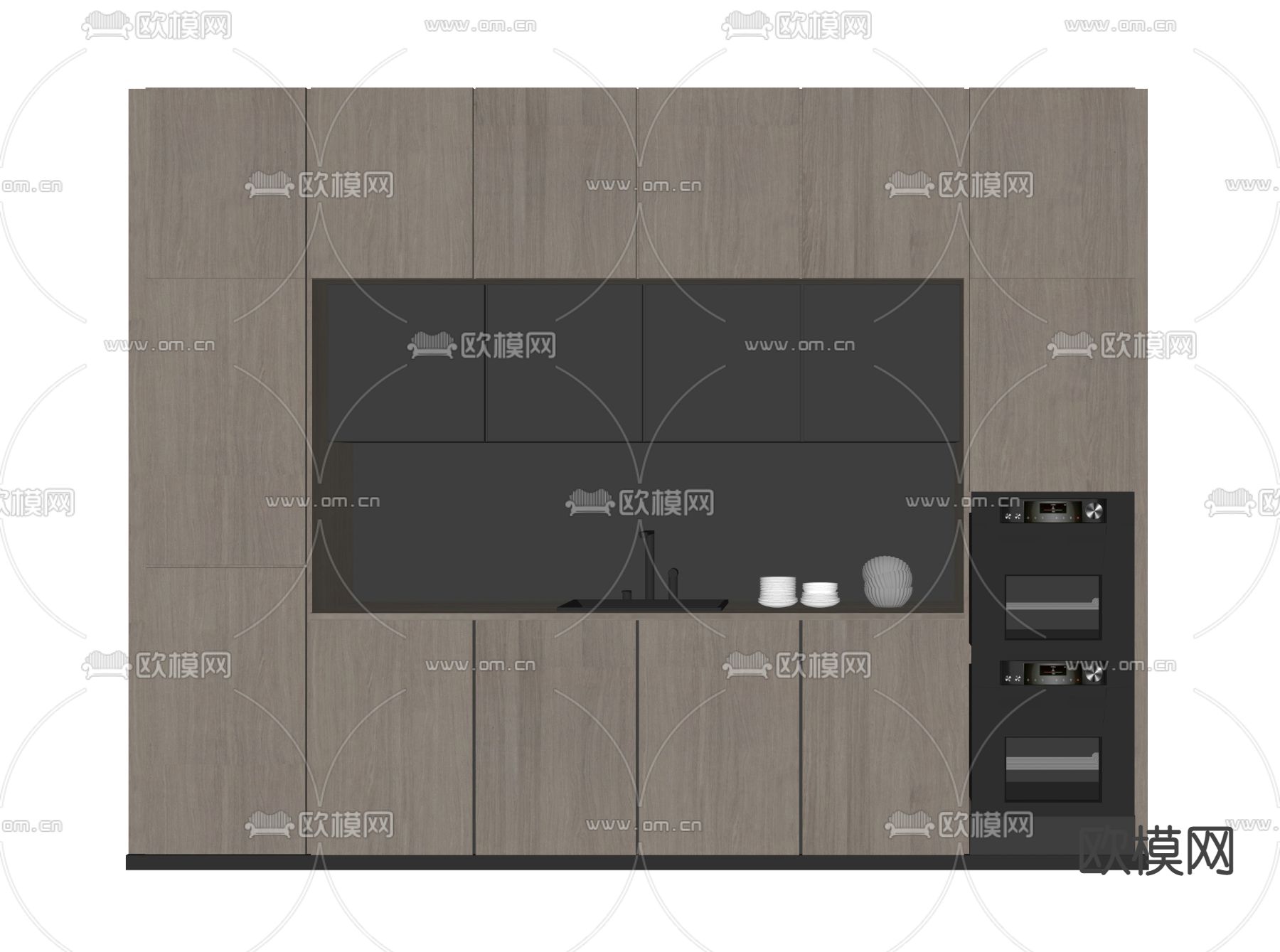 现代橱柜su模型下载（渲染图2）