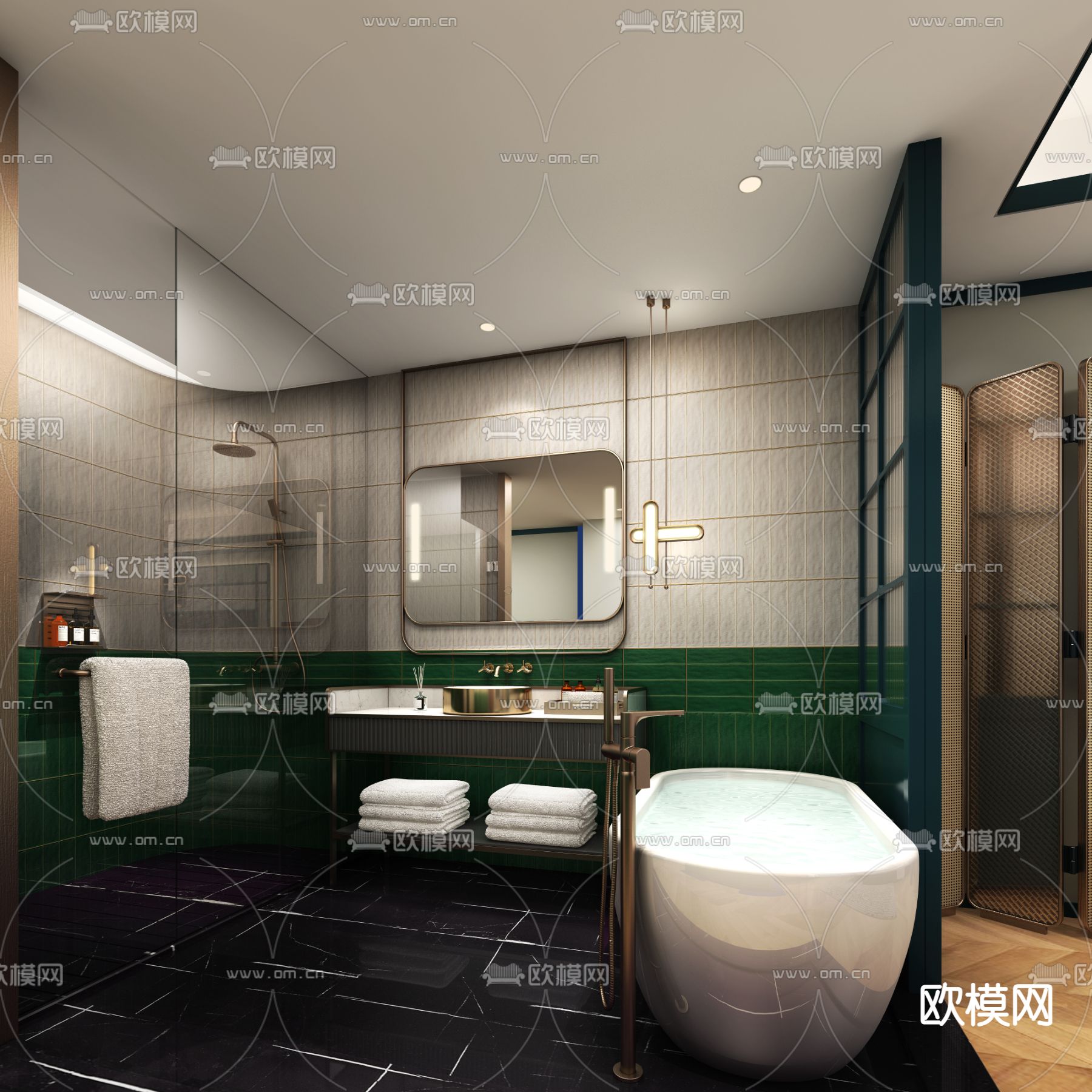 现代酒店客房免费3d模型下载（渲染图3）