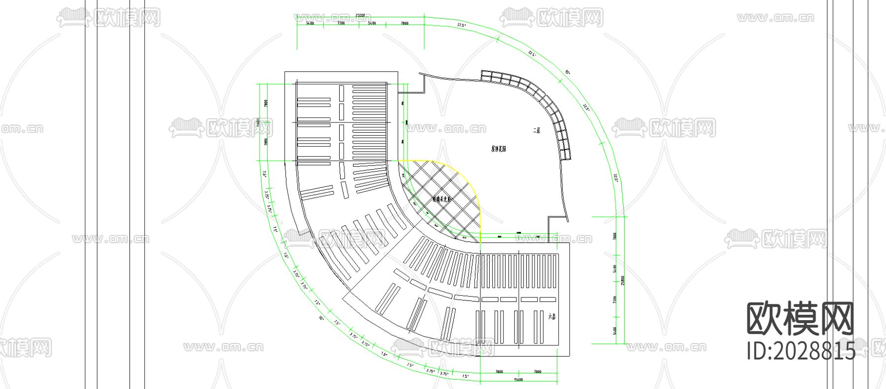 某大学星级会馆建筑CAD施工图下载（渲染图2）