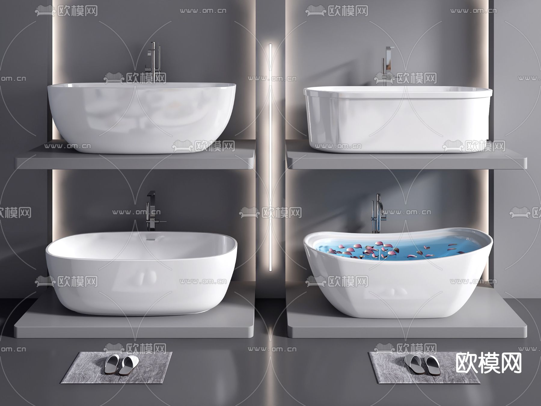 现代浴缸3d模型下载