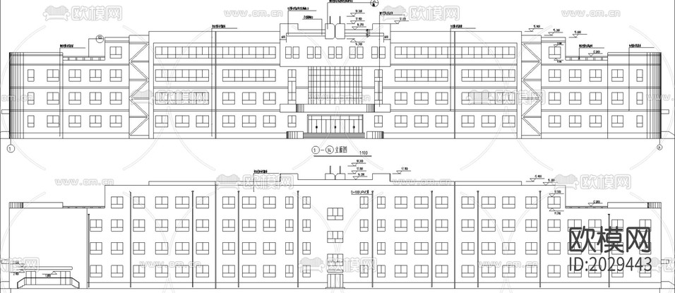教学楼建筑cad施工图下载(渲染图1)