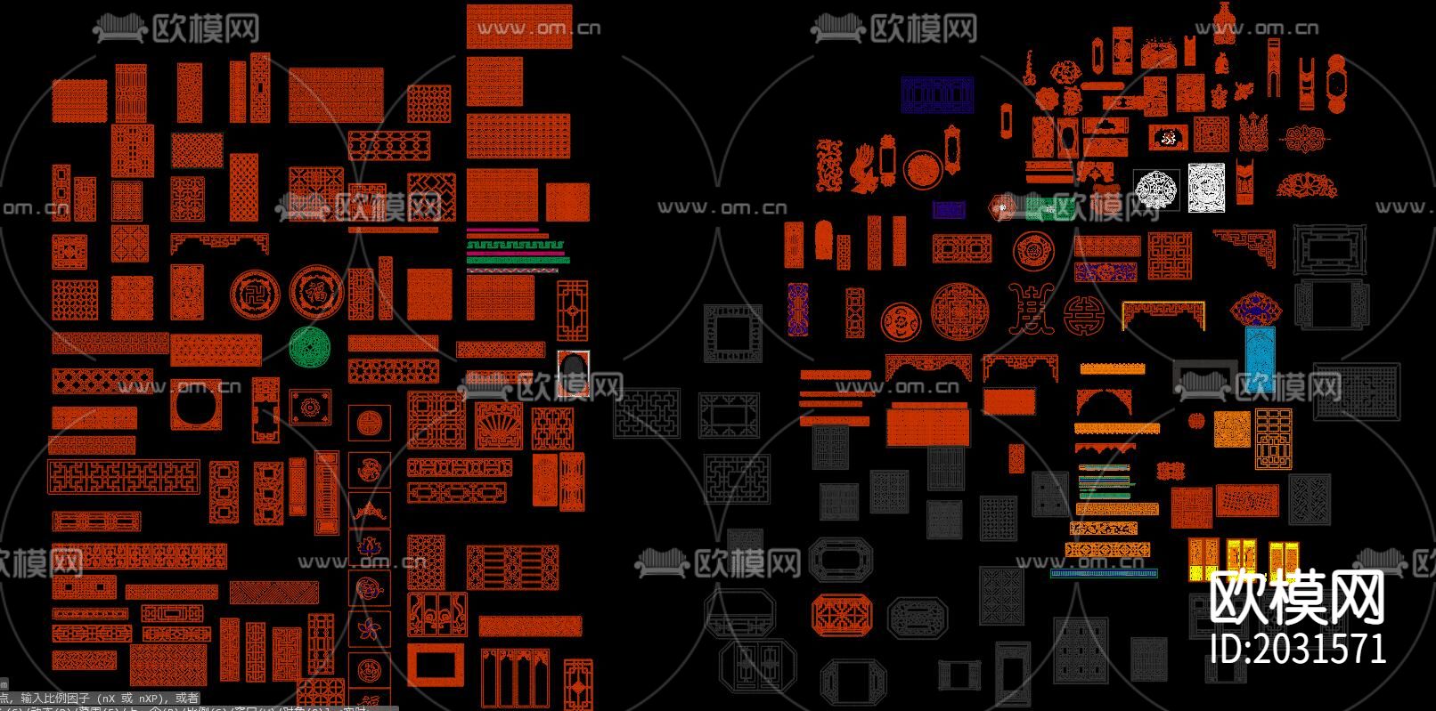 镂空雕花平面cad图库下载（渲染图2）