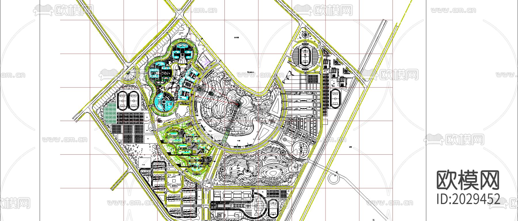 某大学新校区平面图下载（渲染图1）
