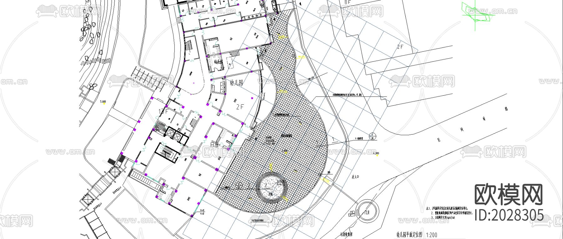 幼儿园平面图下载（渲染图1）