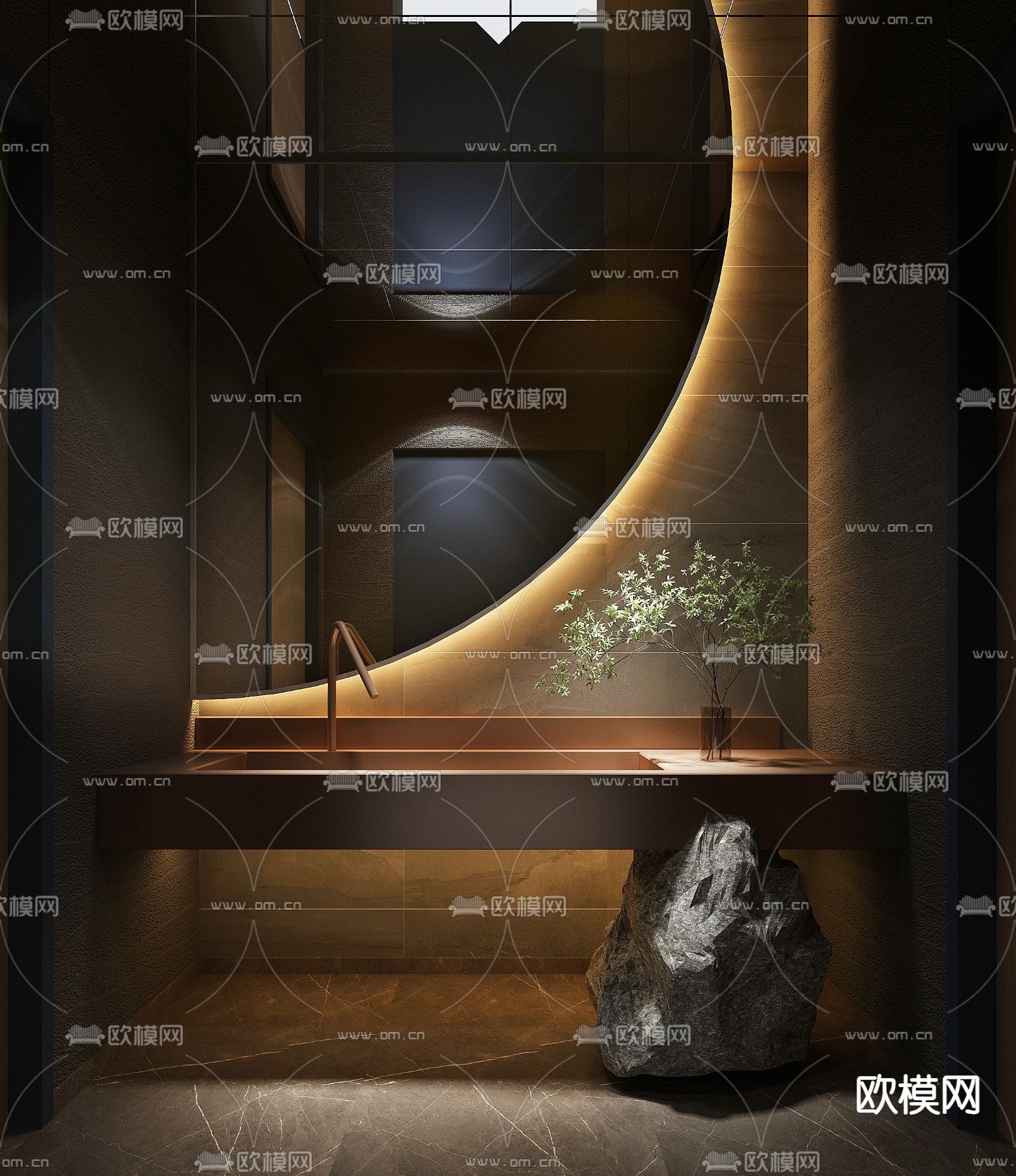 现代洗手台3d模型