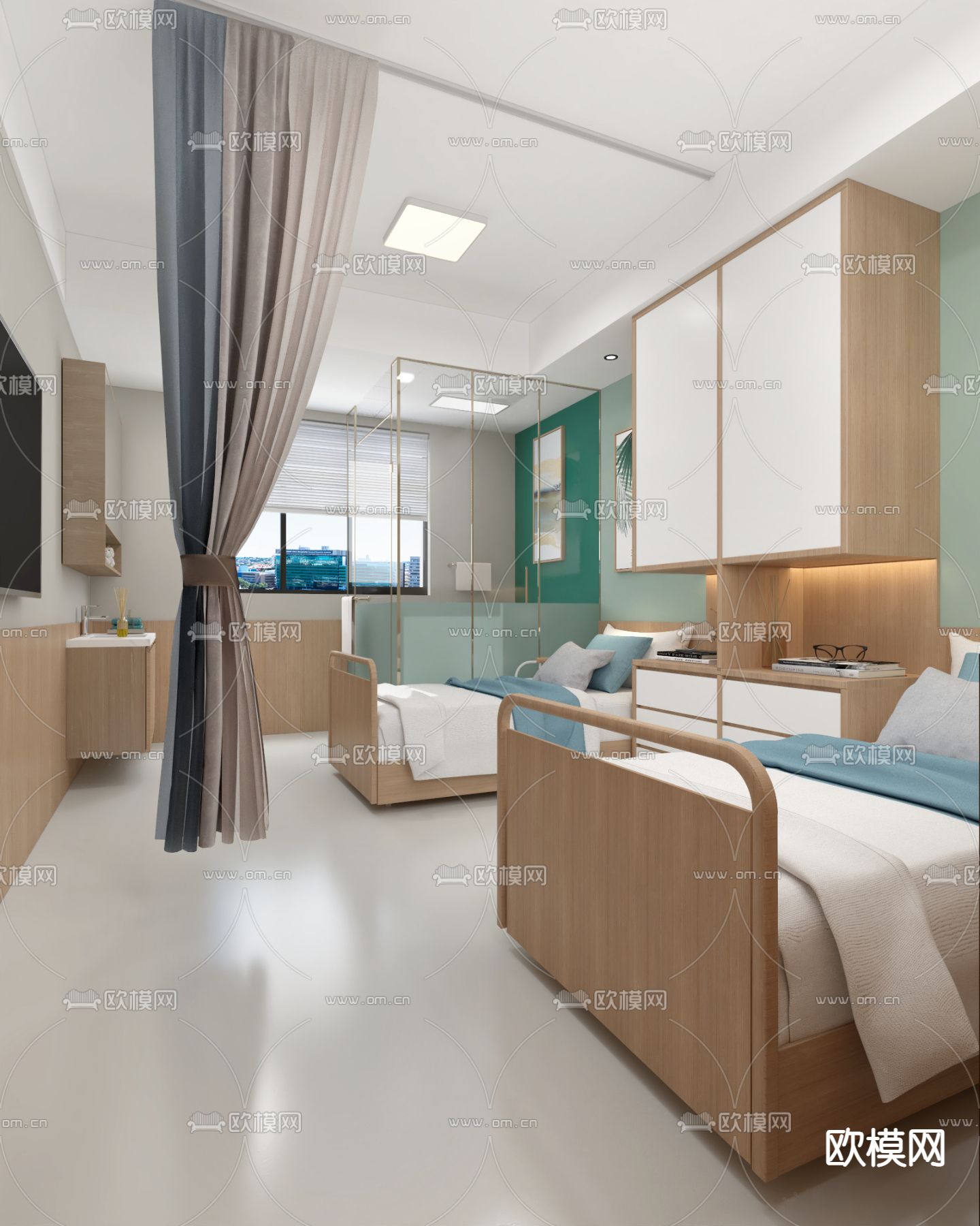 现代养老院健康管理免费3d模型下载（渲染图1）