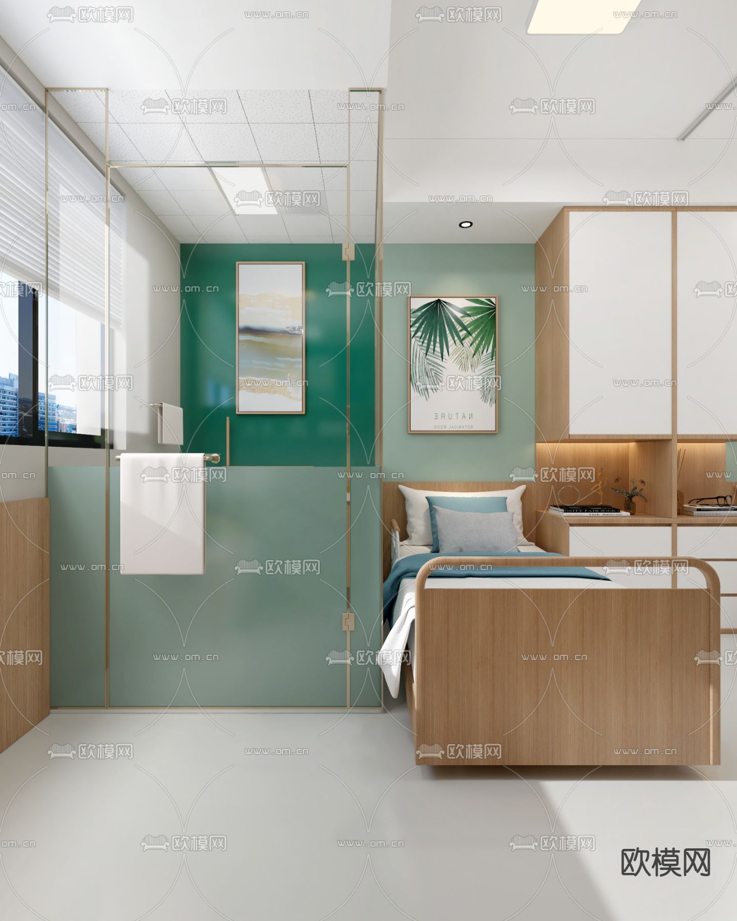 现代养老院健康管理免费3d模型下载（渲染图3）